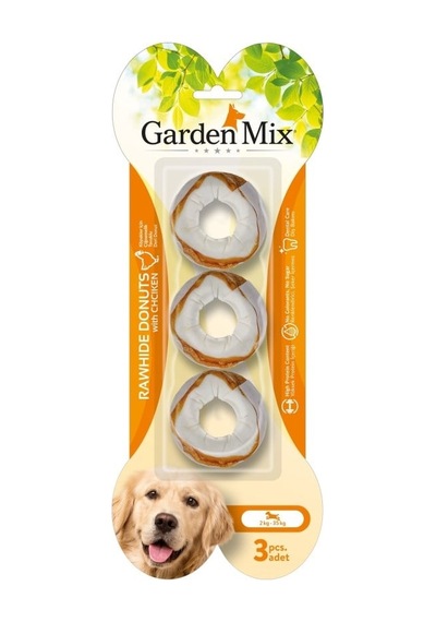 Garden Mix Tavuklu Donut Kemik 3'lü 6.3 Cm