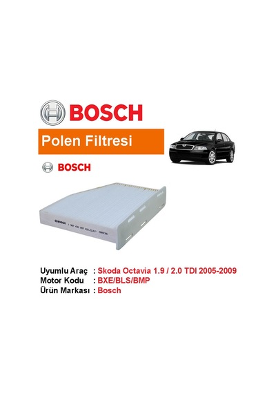 Skoda Octavia 1.9 / 2.0 Tdı Polen Filtresi 2005-2009 [Bosch ]