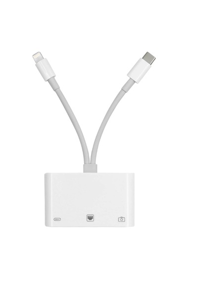 Zr814 Ethernet Adaptör Type-c & Lightning Usb + Şarj 3in1 Çoklayıcı