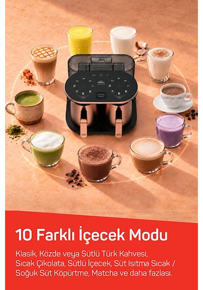 Arzum OKKA OK0051 Rich Duo Çoklu İçecek 8 Fincan Matcha Bol Köpüklü Türk Kahvesi Makinesi