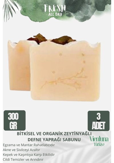 Vienluna Zeytinyağlı Defne Yapraklı Sabun 3 x 300 G