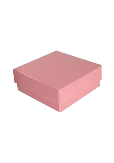 Komple Karton Kutu Düz Renk 9X9X3 Cm (25 Adet) Pembe N11.6972