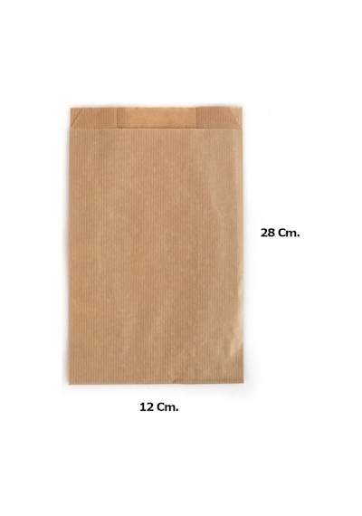 Kraft Baget Ekmek Fırın Kese Kağıdı Küçük Boy 2500 G 500'lü 12 x 28 CM