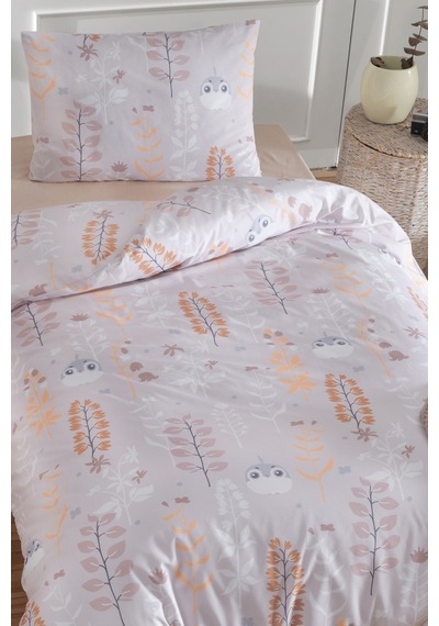 Eponj Home Tek Kişilik Pamuklu Nevresim Takımı 3 Parça Cikcik Desen Bej / Yumuşak Dokulu Bej