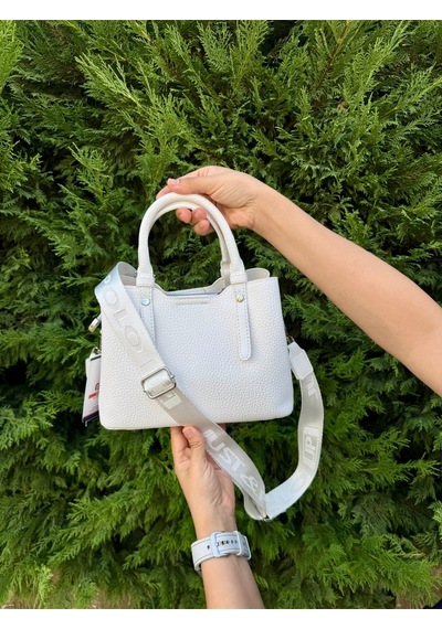 Just Polo Kadın Orta Boy Ayarlanabilir Askılı Lüks El & Omuz Çantası Shoulder Bag Ebat : 28 X 20 Cm Beyaz