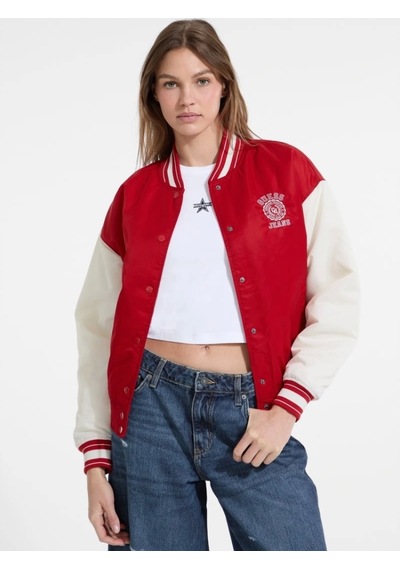 Guess Jeans Kadın Kırmızı Bomber Ceket W5yl15whaa2-g585 Kırmızı