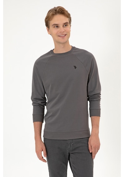 U.S. Polo Assn. Erkek Regular Fit Bisiklet Yaka Gri İnce Basic Sweatshirt 50313752-VR024 U.S. Polo Assn. Erkek Regular Fit Bisiklet Yaka Gri İnce Basic Sweatshirt 50313752-VR024