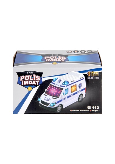 112 Polis İmdat 3d Işıklı Sesli Polis Aracı Beyaz