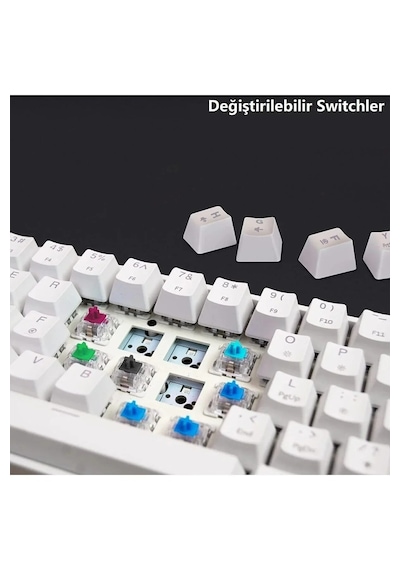 K-620 Ayrılabilir Type-c Kablolu Brown Switch Hot Swap Mekanik Klavye