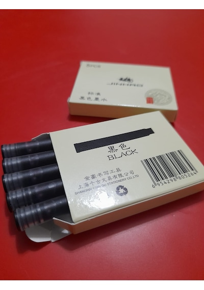 Jinhao Dolma Kalem Kartuşu Black-siyah 5li Paket