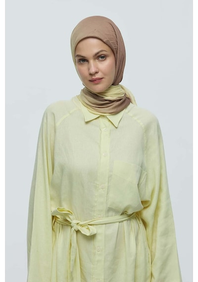 Moda Kaşmir Mirora Desen Bambu Eşarp Butter Yellow