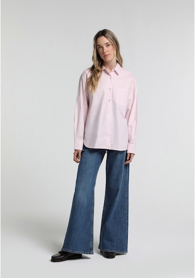 Colin's Colins Boyfriend Fit Shirt Neck Düz Kadın Pembe Uzun Kol Gömlek Cl1081487 Q1.v1 Pın