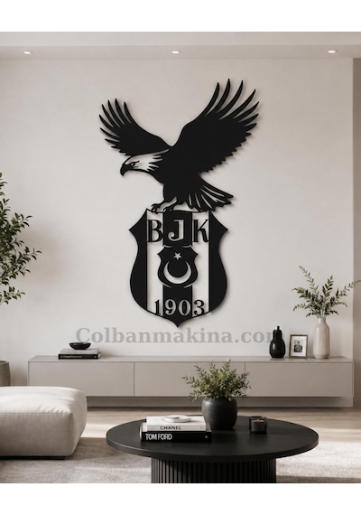 Beşiktaş Logo'su Metal Duvar Görseli Siyah