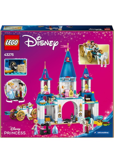 LEGO® ǀ Disney Princess Sindirella’nın Şatosu ve At Arabası 43275 - 6 Yaş ve Üzeri Prenses Seven Çocuklar için Oyuncak Yapım Seti (596P)