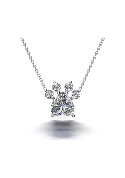 Gümüş Kedi Patisi Kolye Swarovski Taşlı 481610660
