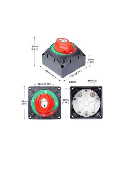 Marine Devre Kesici Both Şalter Çift Akü 12V 24V 48V 350A Büyük