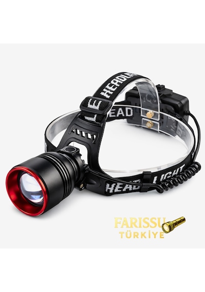 40w 4000 Lümen Sensörlü Kafa Lambası + 3 Adet Yedek Pilli Mega Paket Toplam 6 Pil Siyah