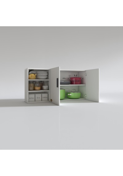 Kenzlife Hazır Mutfak Castus22 Byz 060 120 22 Banyo Dolabı Kapaklı Raflı Arkalıklı