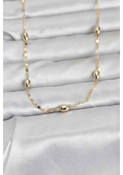 Bsre 14k Gold Renk Damla Topçuklu Zincir 60 Cm Kadın Kolye Cm Renkli