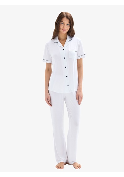 Kadın Pijama Takımı 52078 - Beyaz Beyaz