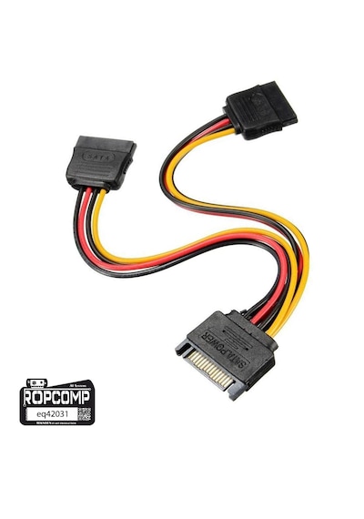 Ropcomp 15-pin Sata 2x Dişi - Erkek Y Çoklayıcı Kablo