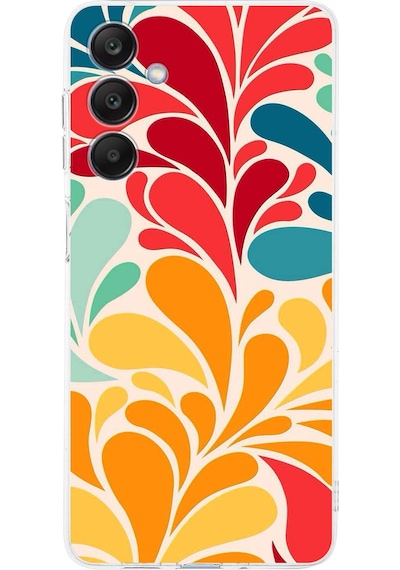 Samsung Galaxy Uyumlu A25 İle Retro Color 5 Kamera Korumalı Şeffaf Kılıf