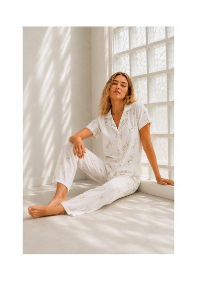 Fit Women Kadın Genç Loose İpliği Boyalı Çok Renkli Pijama Takımı
