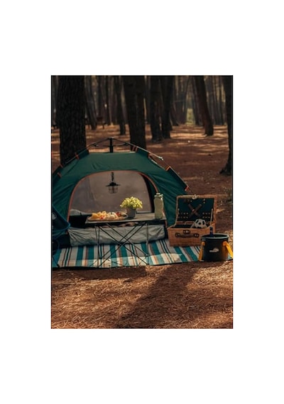 1.2x2 Metre Mavi-beyaz Piknik Örtüsü, Su Geçirmez, Katlanabilir Ve Taşınabilir Açık Gri