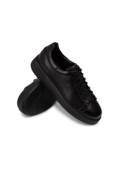 Deery Hakiki Deri Siyah Erkek Sneaker Ayakkabı - 01954msyhe04 Siyah