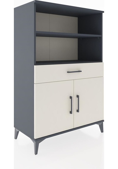 Hyperion Dolap 3 Raflı Tek Çekmeceli 2 Kapaklı 88x44x134 Antrasit-aytaşı Antrasit Hyperion Dolap 3 Raflı Tek Çekmeceli 2 Kapaklı 88x44x134 Antrasit-aytaşı Antrasit