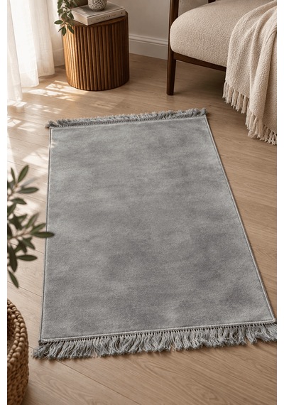 Düz Velur Kadife Seccade 70x110 Cm Gri