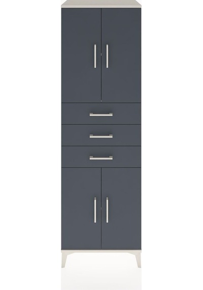 Hyperion Dolap 3 Raflı 3 Çekmeceli 4 Kapaklı 60x44x195 Aytaşı-antrasit Aytası