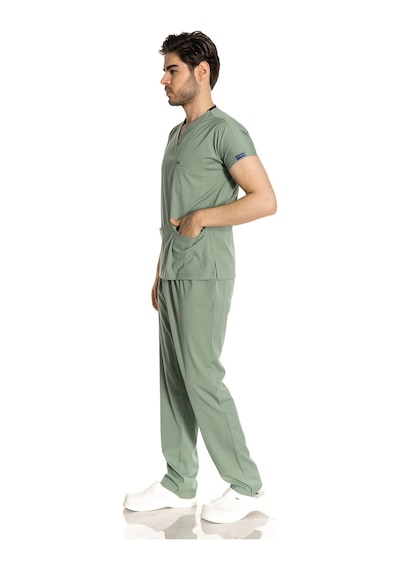 Unisex Likra Çağla Yeşili Scrubs