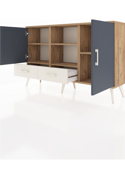 Arges Konsol 5 Raflı 2 Çekmeceli 3 Kapaklı 132x30x83 Çam-antrasit/aytaşı Antrasit/aytaşı Arges Konsol 5 Raflı 2 Çekmeceli 3 Kapaklı 132x30x83 Çam-antrasit/aytaşı Antrasit/aytaşı