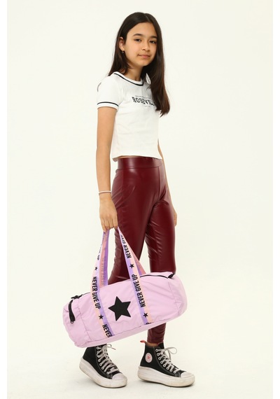 İcone Bag Çocuk Yıldız Logolu Spor Çanta, Çocuk Spor Çanta, Fermuarlı Detaylı Çocuk Spor Çanta Lila