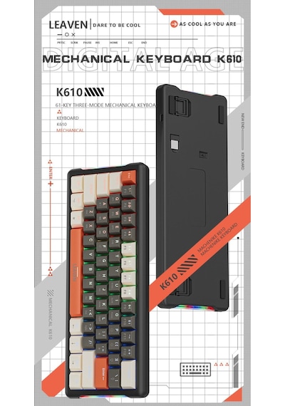 K610 Kablolu Kırmızı Switch Mekanik Oyuncu Klavyesi-61 Tuş Rgb-hot Swap