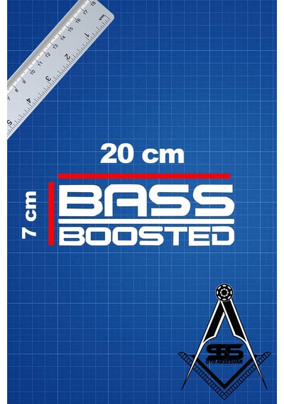Bass Boosted 20x7 Jdm Yazı Araba-motosiklet Cam Etiket Sticker Beyaz Renk Beyaz