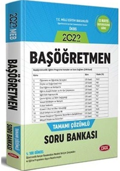 2022 MEB Başöğretmen Tamamı Çözümlü Soru Bankası- Data Yayınları