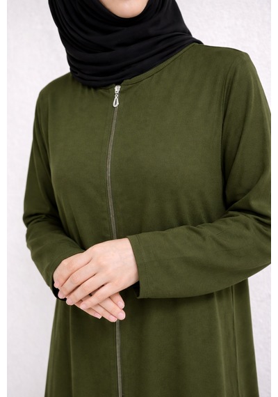 Bilenler Fermuarlı Viskon Namaz Elbisesi /ferace Yeşil
