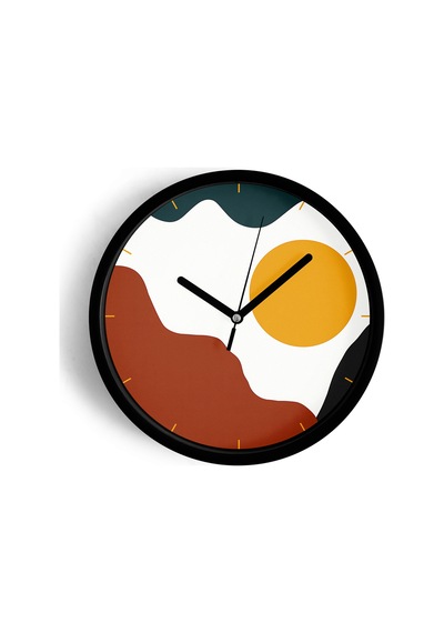 Modern Tasarım Duvar Saati - 25cm - Önü Camlı Siyah Kasa - Sessiz Mekanizma-jh0406 Siyah