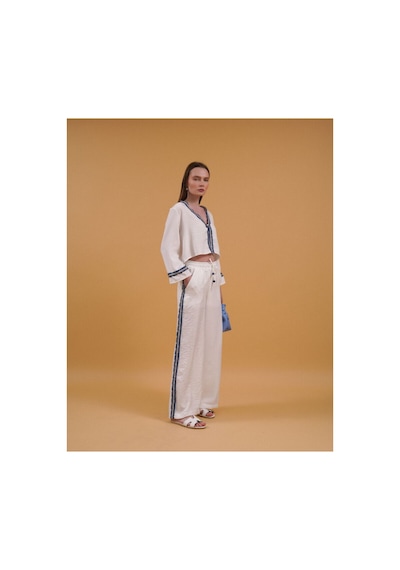 Verymoda Kot Şeritli Pantolon F1890 Krem