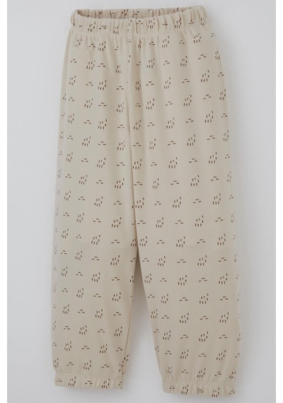 Breeze Erkek Bebek Pijama Takımı Desenli Beli Lastikli 9 Ay-3 Yaş, Bej Bej
