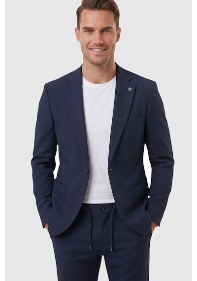 Rizzup Lacivert Premium Çizgi Dokulu Slim Fit Likralı 2 Li Erkek Takım Elbise 2600821