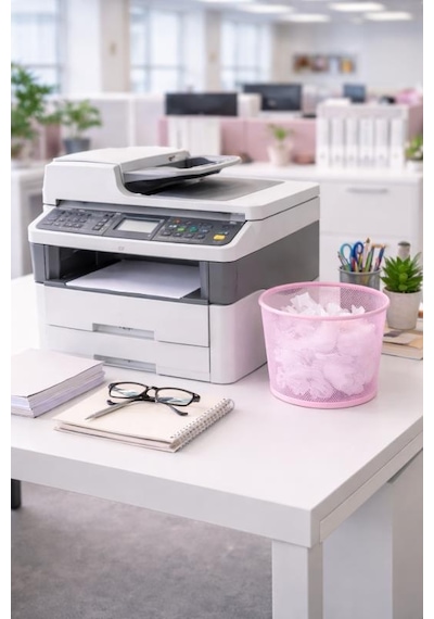 Nd-1060 Masaüstü & Masa Altı Metal File Çöp Kovası Small Organizer Toz Pembe