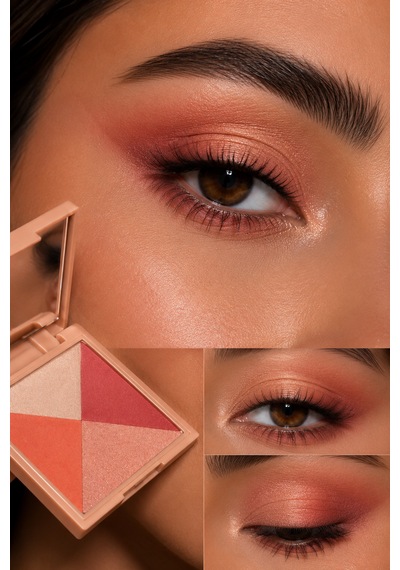 4'lü Toz Far Coral Reef 02 Mat & Işıltılı Talc Free Hyalüronik Asit & E Vitamini / My Joy Eyeshadow Quad Çok Renkli