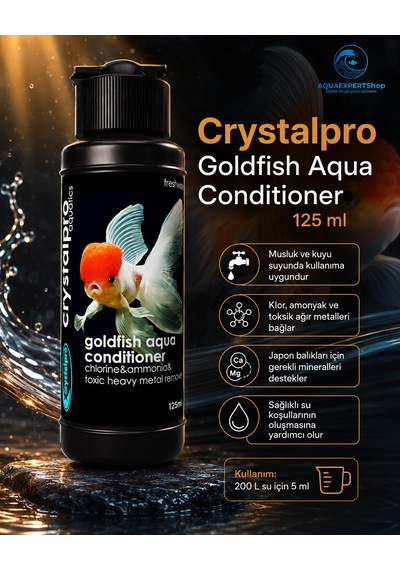 Crystalpro Goldfish Aqua Conditioner Japon Balıkları İçin Su Düzenleyici - Japon Balıkları İçin Özel Formül - 125ml