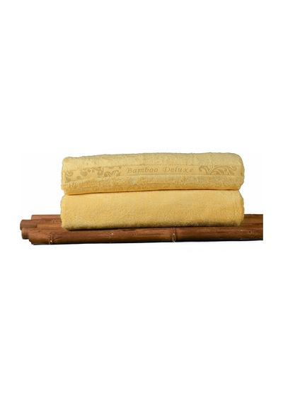 Mulberry Bambu Havlu %100 Organik Bambu Havlu Seti 50 x 90 - 6'lı Paket Premium Ultra Yumuşak Dekoratif Sarı