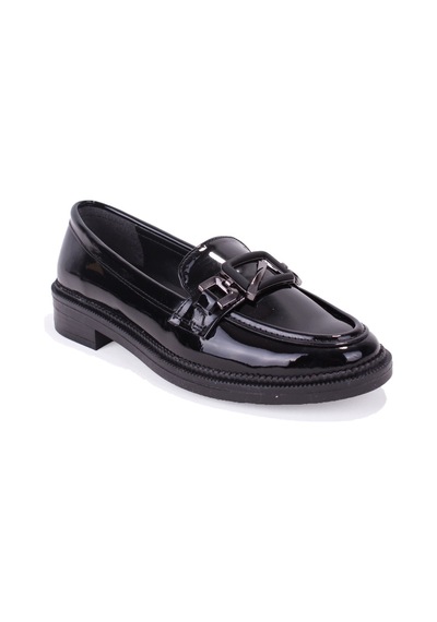 Dagoster Dza07-863701 Siyah Rugan Günlük Loafer Kadın Ayakkabı
