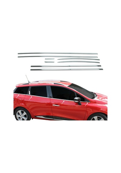 Renault Clio 4 Sport Tourer Krom Cam Çıtası 8Prç Paslanmaz Çelik N11.6340