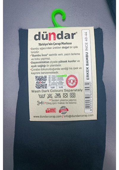 Dündar Çorap Dündar Erkek Bambu Yazlık Uzun İnce Çorap 5534 - 6 Adet Antrasit
